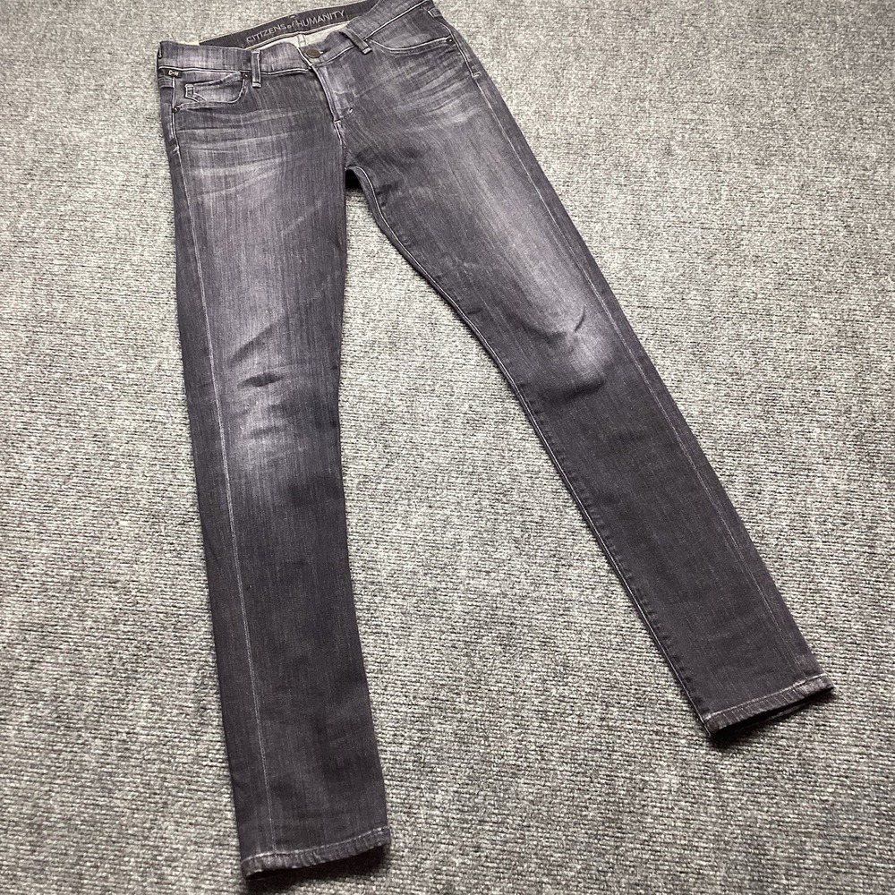 Citizens of Humanity Avedon Skinny Jeans Size 26 Grey Faded Black Stretch USA